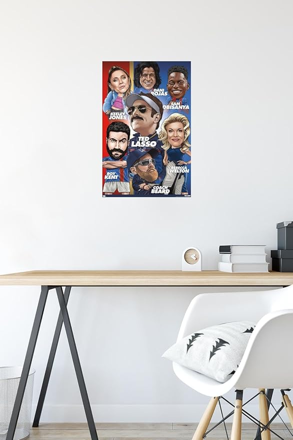 Ted Lasso - Character Grid Wall Poster, 22.4L" x 14.7W", Premium Poster & Mount Bundle