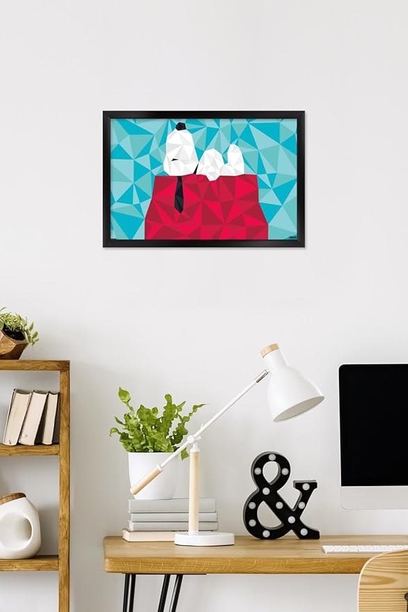 Peanuts: Astronomy-Geometry - Snoopy Wall Poster, 22.4L" x 14.7W", Black Framed Version