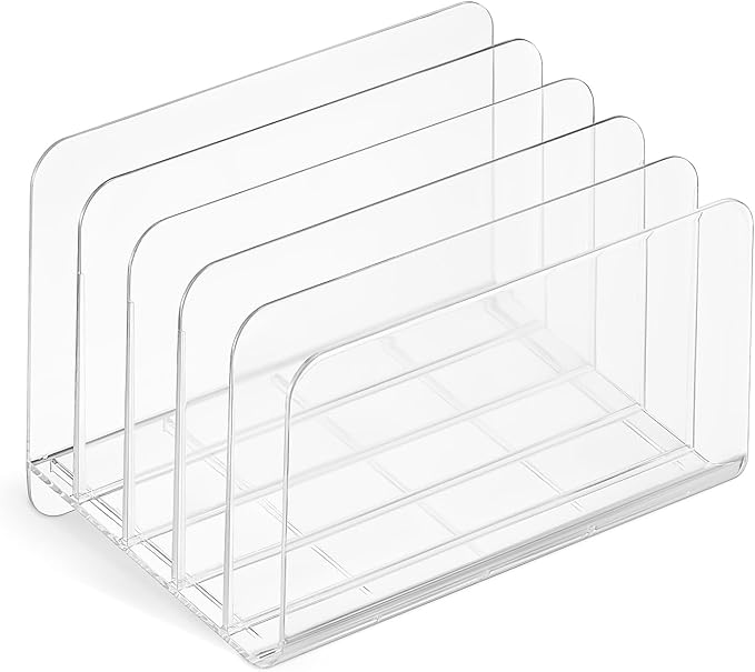 Staples 5-Compartment Plastic Incline Sorter, Clear