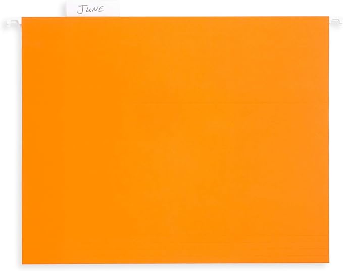 Blue Summit Hanging File Folders, Letter Size, Orange, Great for Organizing and Easy File Storage, 50 Per Box
