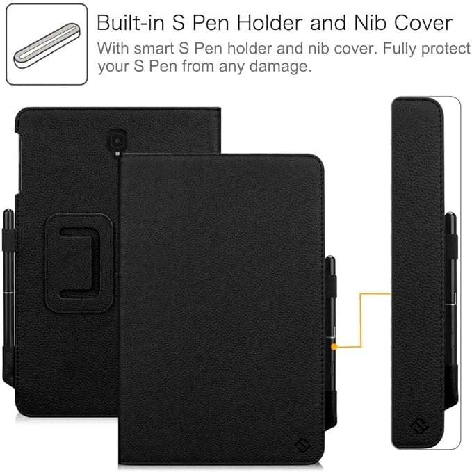 Fintie Folio Case for Samsung Galaxy Tab S4 10.5 2018 Model SM-T830/T835/T837, [Corner Protection] Premium Vegan Leather Stand Cover with S Pen Protective Holder Auto Sleep/Wake, Black