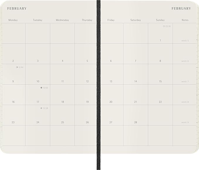 Moleskine Classic 12 Month 2026 Monthly Planner, Soft Cover, Pocket (3.5" x 5.5"), Black, 128 pages