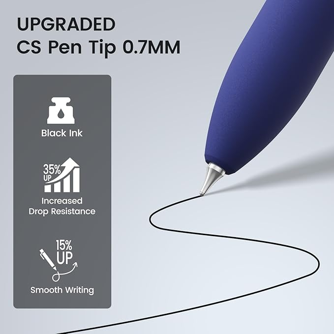 8Pcs Black Gel Pens - 0.7mm Medium Point Black Ink Pens | Smooth Writing - Quick Drying Retractable Pen for Men Women (Vintage - 8Pcs)