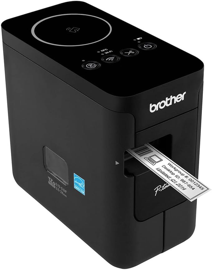 Brother PT-P750W P-Touch Thermal Transfer Label Maker with Wireless Printing, Black - NFC, WiFi and USB Connectivity - 180 dpi, 30 mm/s, 0.94" Print Width, 0.71" Printing Height, Auto Cutter