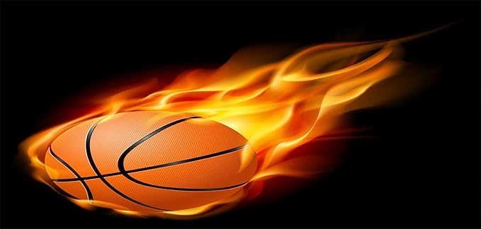 Ambesonne Sports Pencil Pen Holder, Basketball Lover Ball Speed Shoot Hoops Sporty Fun Art Print, Ceramic Pencil Holder for Desk Office Accessory, 3.6" X 3.2", Orange Black