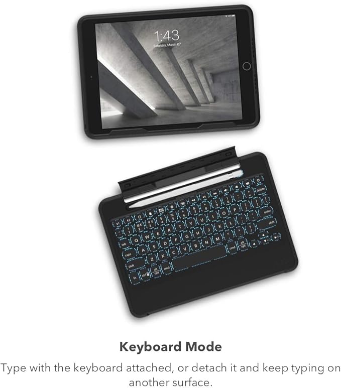 ZAGG Rugged Book iPad Pro 11-inch (M5)/ Pro 11-inch (M4) Keyboard Case - Durable Magnetic-Hinged, 6.6 Feet Drop Protection, Backlit Laptop-Style Keys, Multi-Device Pairing, Detachable Keyboard