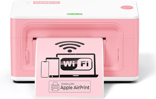MUNBYN Wireless Thermal Printer, Wi-Fi Shipping Label Printer Compatible with AirPrint iPhone iPad macOS Android Windows Chromebook Etsy Ebay USPS for Small Business Home Use