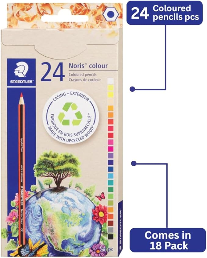 STAEDTLER Colored Pencils 18-Pack (18 sets of 24 pcs) for School Supplies - Break-Resistant Lead, Sustainably Made, Vibrant Colors for Artists & Students, 432 Count