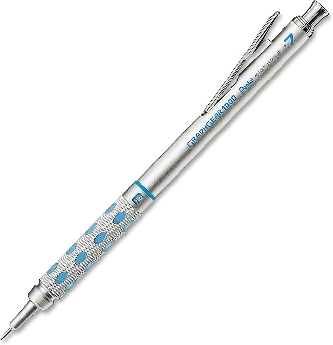 Pentel Graph Gear 1000 Automatic Drafting Pencil, 0.7mm Lead Size, Blue Barrel, 1 Each (PG1017C)