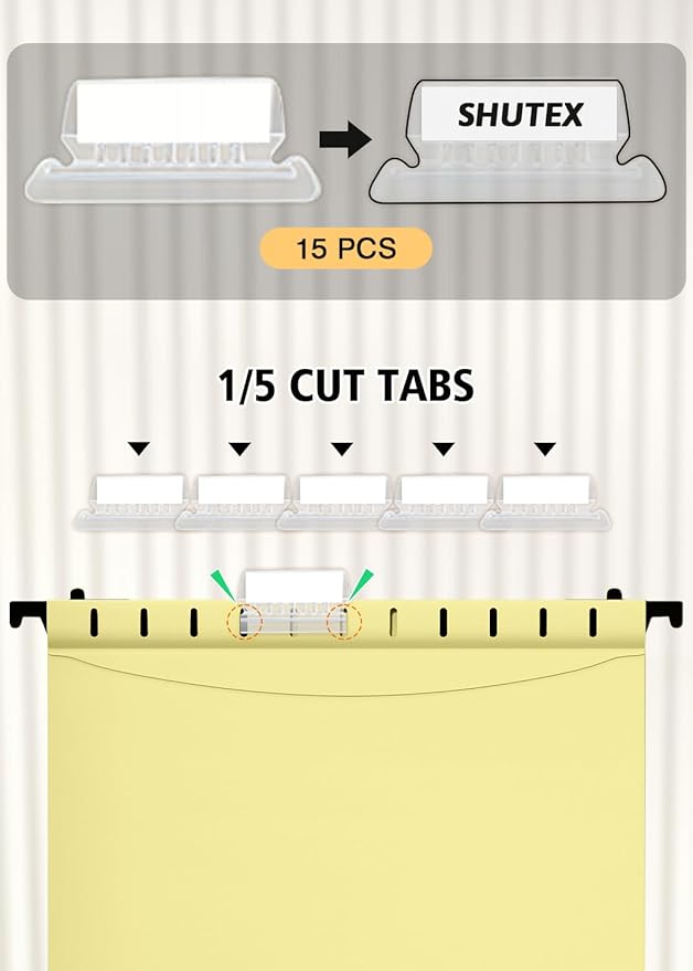 Extra Capacity Plastic Hanging File Folders,12 Pack Reinforced Hang Folder,Heavy Duty 2 Inch Expansion,Filing Cabinet Folders Letter Size for Bulk Files/Medical Charts(Cream Yellow)