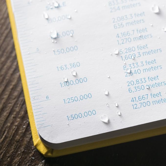 Rite in the Rain Weatherproof Hard Cover Notebook, 4.75" x 7.5", Yellow Cover, Universal Pattern (No. 370F)