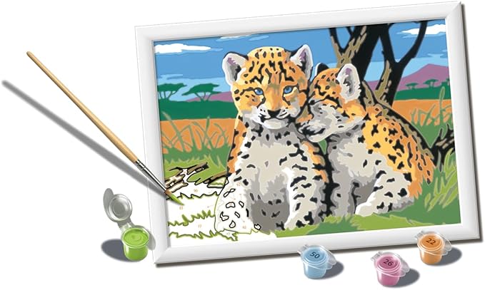 Ravensburger Safari Friends Paint by Numbers Kit for Kids - 20262 - Painting Arts and Crafts for Ages 9 and Up