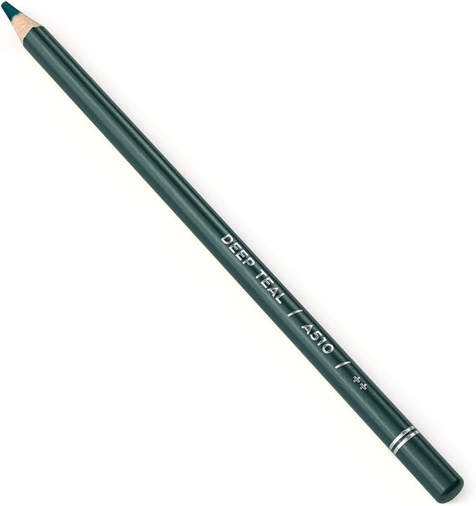 Arteza Colored Pencils, Pack of 3, A510 Deep Teal, Soft Wax-Based Cores, Ideal for Drawing, Sketching, Shading & Coloring