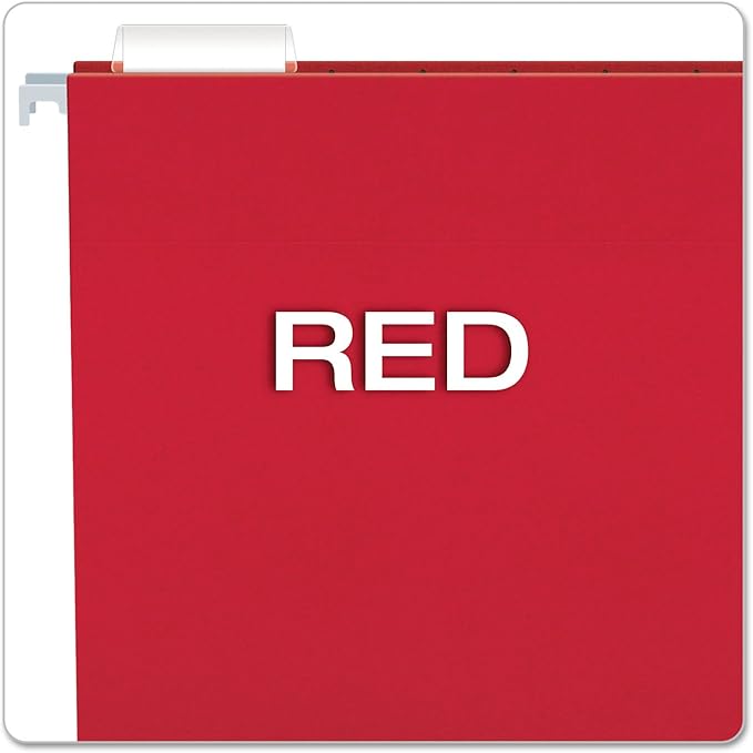 Pendaflex Recycled Hanging Folders, Letter Size, Red, 1/5 Cut, 25/BX (81608)