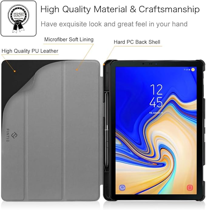 Fintie Slim Case for Samsung Galaxy Tab S4 10.5 2018 with S Pen Holder, Ultra Thin Tri-Fold Stand Cover with Auto Sleep/Wake for Samsung Tab S4 10.5 Inch Tablet SM-T830/T835/T837, Galaxy