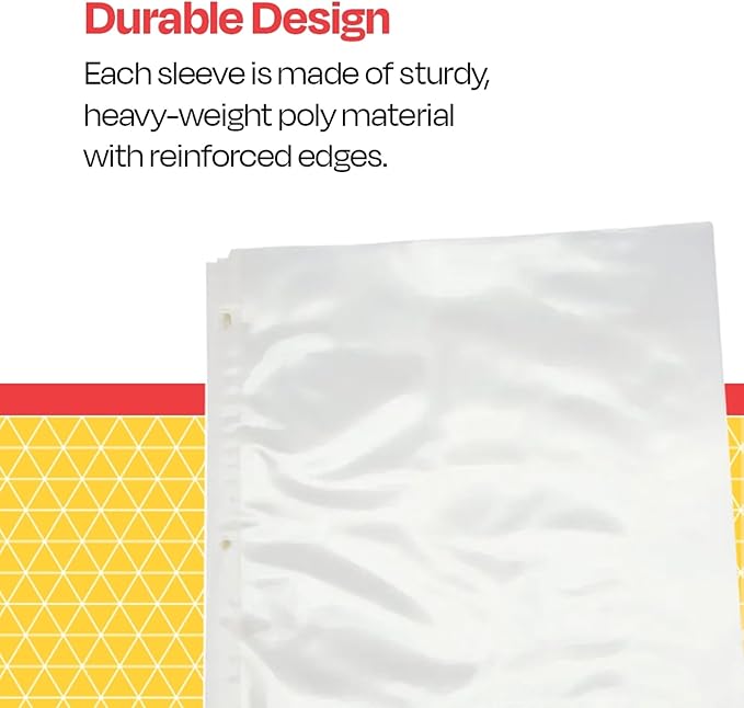 School Smart Top Load Heavyweight Polypropylene Non Glare Sheet Protectors - Pack of 50 - Clear - 084904