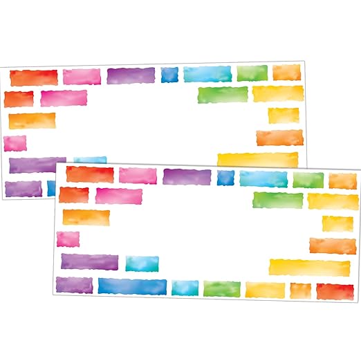Really Good Stuff EZ Stick Nameplates Rainbow Building Blocks - 24 nameplates