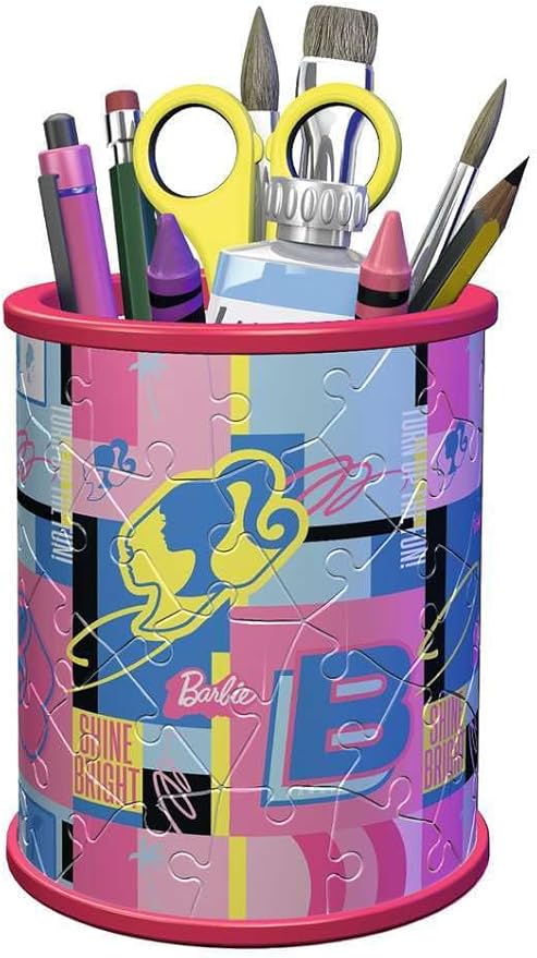 Ravensburger 3D Puzzle Utensilo Barbie 11585 Pen Holder for Barbie Fans from 6 Years, Desk Organiser for Adults and Children