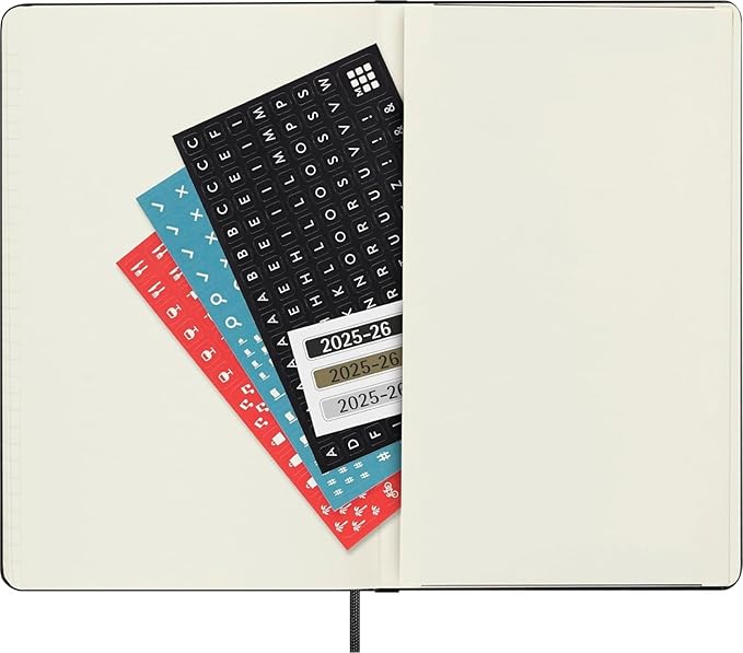 Moleskine Classic 18 Month 2025-2026 Weekly Horizontal Planner, Hard Cover, Large (5" x 8.25"), Black, 208 pages
