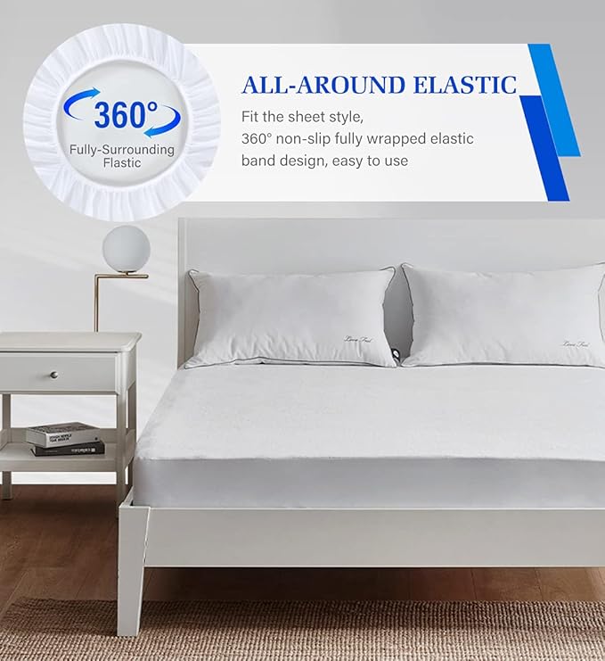 Twin Mattress Protector Waterproof Mattress Topper Cover Super Noiseless Soft & Breathable for Kids Bed Cover,Terry Twin Mattress Pad for Kids Pets Adults Fitted Bed Sheets Twin 39"x75"