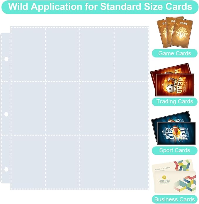 1200 Pockets Trading Card Binder, PU Cover Zipper Card Collection Album, Sturdy Card Folder Holder for MTG, TCG, Game Cards, Sports Cards