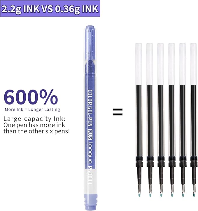 Glitter Gel Pens, 54 Pack Glitter Pens For Adults Coloring Books, 1.0mm Point Colored Pens, Large Capacity Ink Pens for Coloring, Writing, Drawing, Journaling, Note Taking, Office, Home