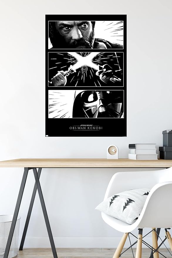 Trends International Star Wars: Obi-Wan Kenobi - Panels Wall Poster, 22.375" x 34", Poster & Mount Bundle