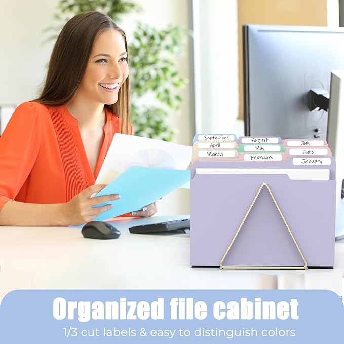 Habgp 18 Pcs Manilla Folders 8.5 x 11 Inch, 1/3-Cut Tab Colored File Folders Letter Size, Plastic Folder Aesthetic, School Business Office Manila Folders for Documents Paper
