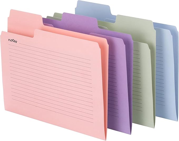 Smead SuperTab Oversized Tab File Folders, 1/3-Cut Oversized Tabs, Letter Size, Assorted Colors, 24 per Pack (11651)