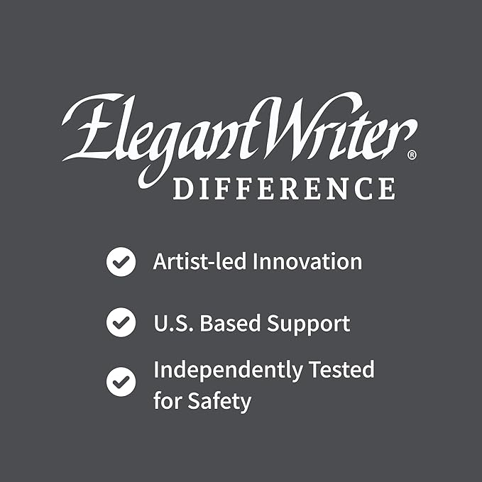 Speedball Elegant Writer Acid-Free Non-Toxic Water Based Calligraphy Marker, Chisel Tip, Assorted Size, Black, Set of 4