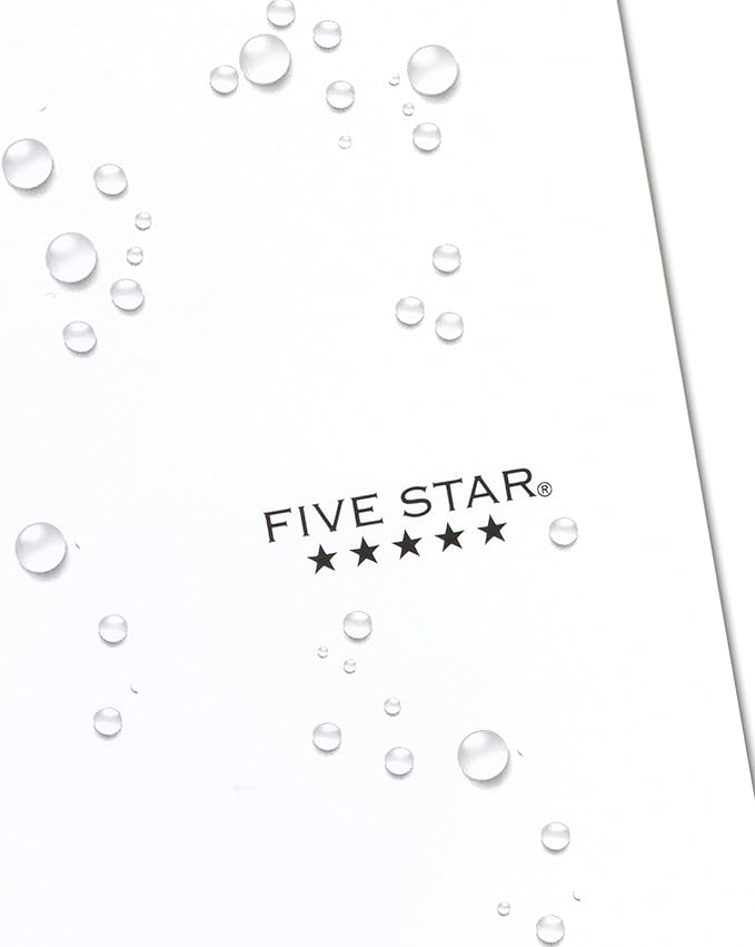 Five Star Spiral Notebook + Study App, 3 Subject, College Ruled Paper, 8-1/2" x 11", 150 Sheets, Fights Ink Bleed, Water Resistant Cover, White (72464)