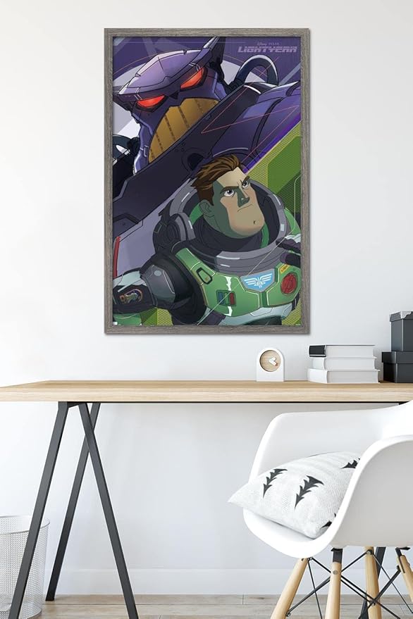 Trends International Disney Pixar Lightyear - Buzz and Zurg Wall Poster, 22.375" x 34", Barnwood Framed Version
