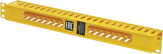 Tripp Lite Horizontal Server Rack Enclosure Cable Manager, Finger Duct with Cover, High-Visibility Yellow Steel, 1U Rack-Mount, Standard 19-Inch, 5-Year Warranty (SRCABLEDUCT1UFC)