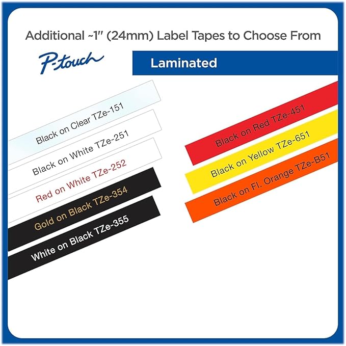 Brother TZe-2512PK ~1" (9mm) Black on White Laminated Label Tapes