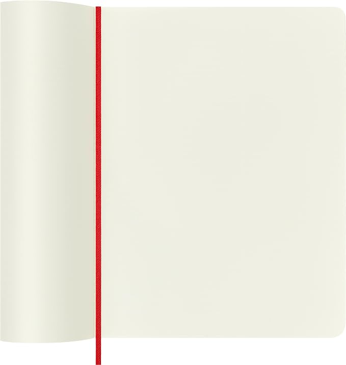 Moleskine Classic Notebook, Soft Cover, XL (7.5" x 9.5") Plain/Blank, Scarlet Red, 192 Pages