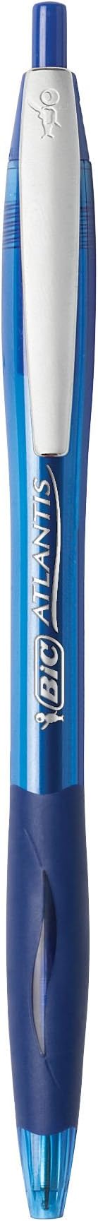 BIC Ball Pen, Medium Point 1.0 mm, Blue | Retractable | Atlantis Original | 2-Count