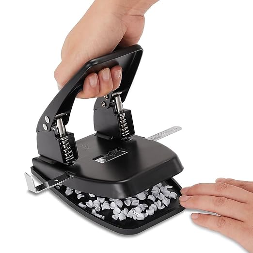 Staples 2‑Hole Punch, 28‑Sheet Capacity, Black – Heavy‑Duty Steel Hole Punch