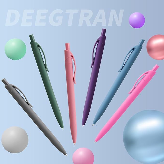 deegtran Pens Bulk, 50 Pack No Bleed Green Click Pens, Wholesale Retractable Ballpoint Pens, Pens Medium Point, Smooth Ink Pens, 1.0MM Green Ink DGMC005050-GS