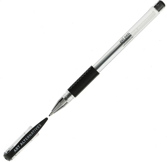 Art Alternatives Gel Pen, Black - Ballpoint - Non-Smear + Quick Dry - Writing, Drawing, Coloring, Journal, Planner