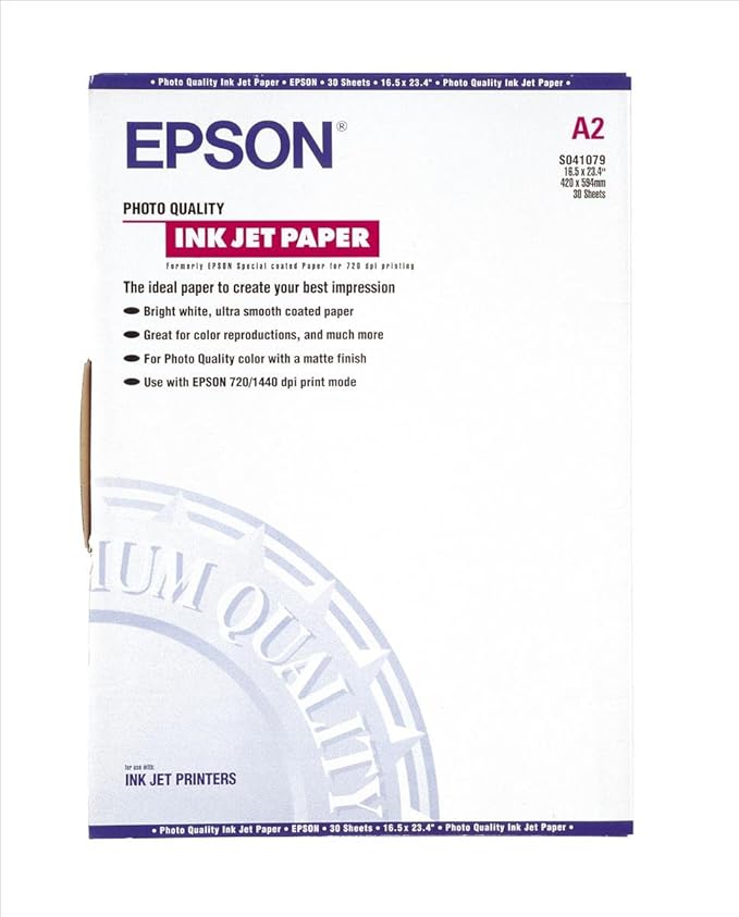 Epson S041079 Matte Presentation Paper, 27 lbs., Matte, 16-1/2 x 23-1/2 (Pack of 30 Sheets)