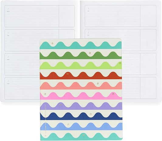 Erin Condren Undated Softbound Life Planner, 8” x 10” 12-Month Weekly & Monthly Planner Journal, Horizontal Layout, Soft Cover, Layflat Binding, Colorwave Cover Design, Neutral Interior Design