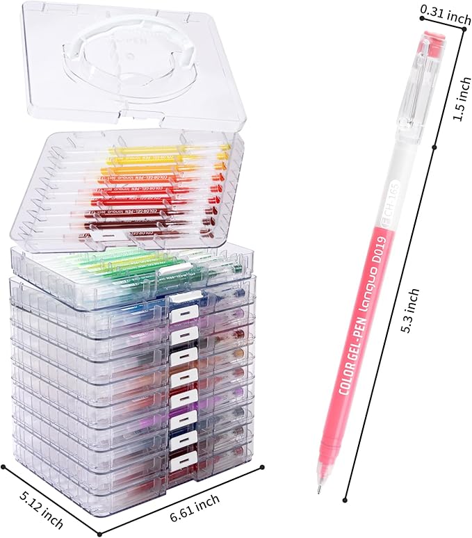 Gel Pens For Coloring, 99 Pack Colored Pens for Black Paper & White Paper, 0.6MM Fine Point Pens for Coloring, Writing, Drawing, Journaling, Note Taking, Office, Home