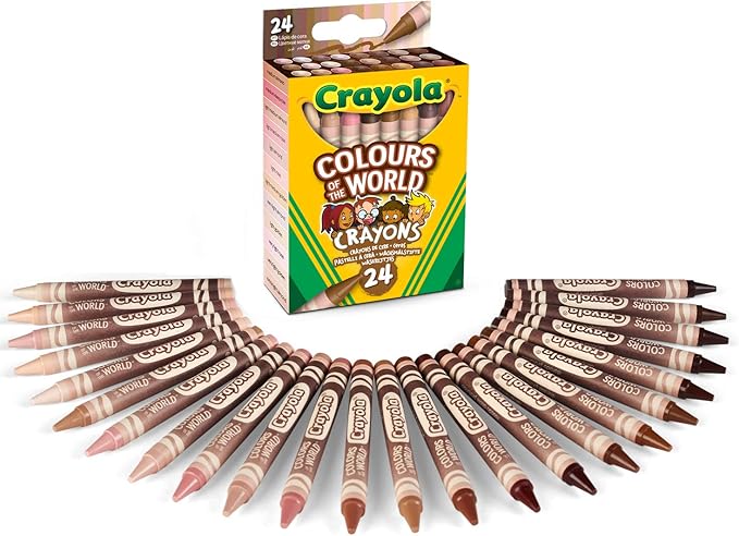 CRAYOLA Colours of the World Wax Colouring Crayons - Assorted Colours (Pack of 24) | Colours That Represent Skin Tones from Around the World | Ideal for Kids Aged 3+