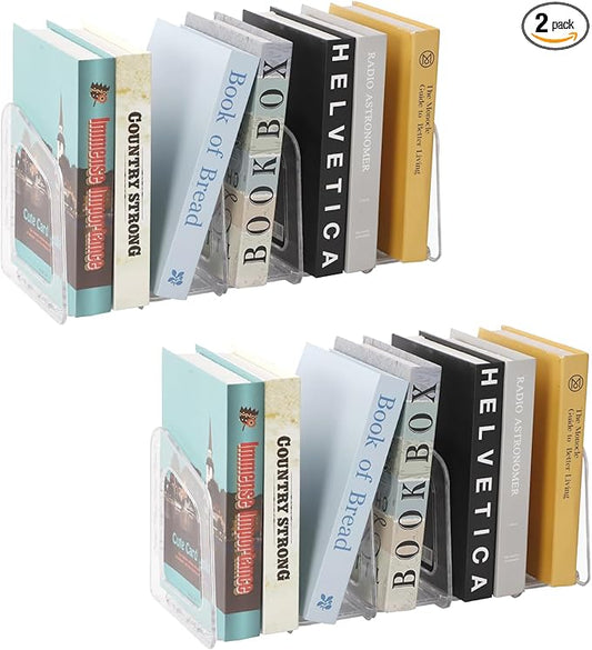 6 Pack Acrylic Magazine File Holders, Clear Desk Organizer and Storage Bins Holding Clear Bookend File Sorter, Desktop File Organizer, Magazine Holder Rack for Classroom, Home, and Office