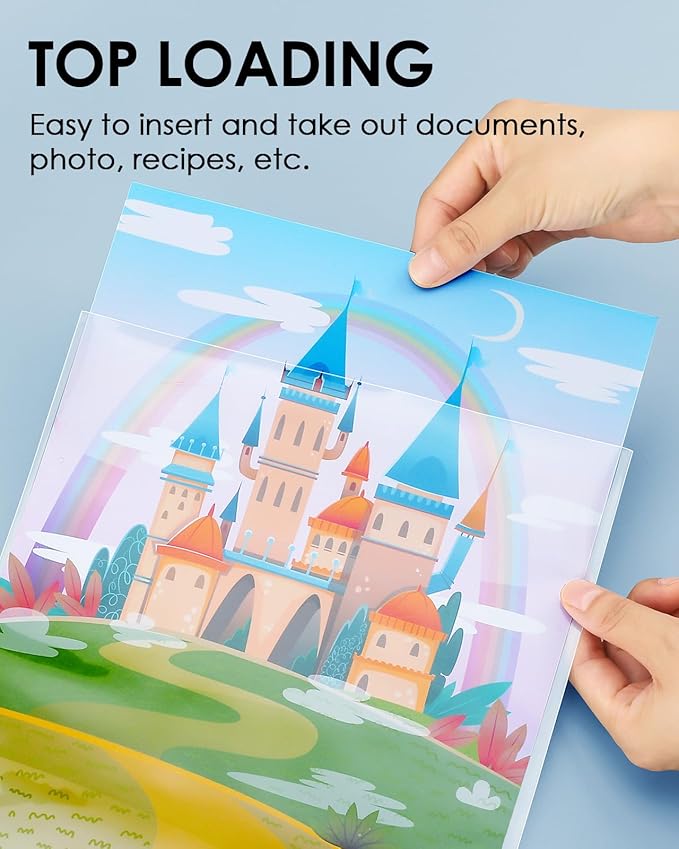 KTRIO No Holes Sheet Protectors 8.5 x 11 Inch Heavy Duty Clear Page Protectors, Plastic Paper Document Sleeves, Letter Size, Top Loading, Acid Free, 50 Pack