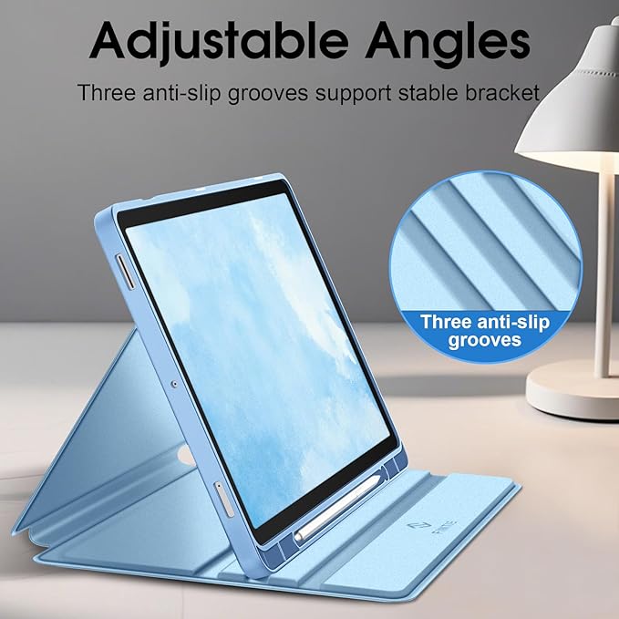 Fintie Case for Samsung Galaxy Tab S10 Lite/ S10 FE/ S9 FE 5G 10.9 Inch/Tab S9 11 Inch with S Pen Holder, Slim Shield Multiple Angle Stand with Soft TPU Back Shell Cover, Blue