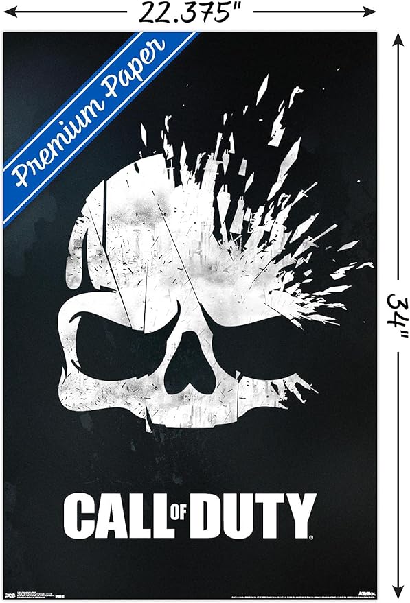 Trends International Call of Duty - Skull Wall Poster, 22.375" x 34", Premium Poster & Clip Bundle