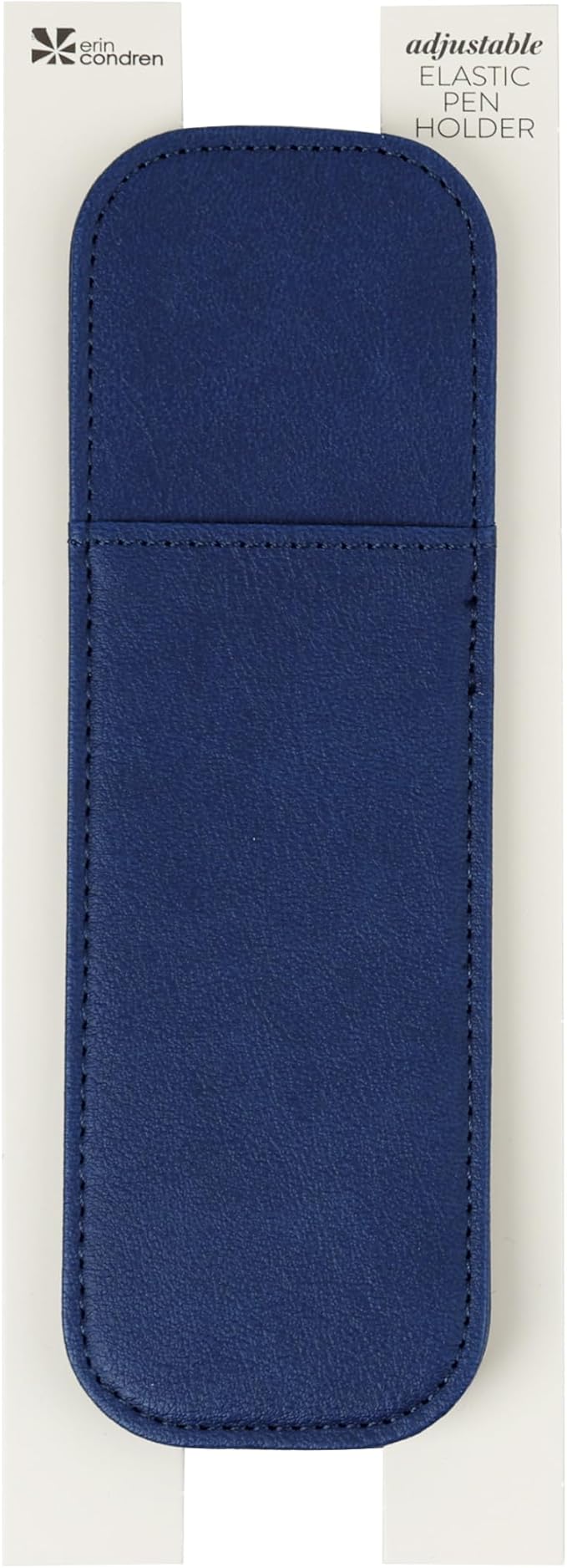 Erin Condren Midnight Adjustable Elastic Band Pen Holder, Vegan Leather Pen Holder with Adjustable Elastic Strap to Attach to and Secure Planners and Books, Holds Up to 3 Pens, Markers