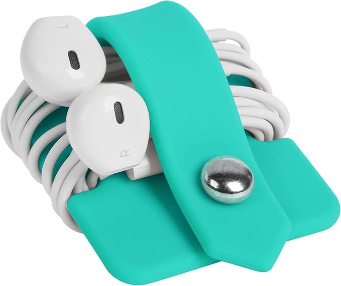 Cord Organizer Earbuds Holder Earphone Wrap Earphones Organizer Headset Headphone Earphone Wrap Winder Cord Manager Cable Winder Blue