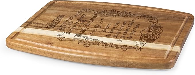 PICNIC TIME Disney Haunted Mansion Dearly Departed Ovale Acacia Cutting Board Serving Board Charcuterie Cheese Board with Juice Groove Spooky Kitchen Decor Gift, (Acacia Wood)